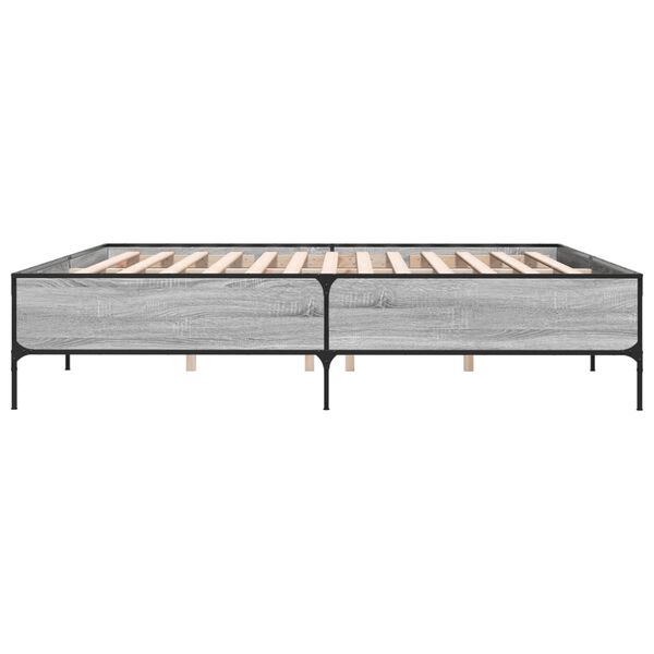 vidaXL Cadre de lit sans matelas sonoma gris 180x200 cm