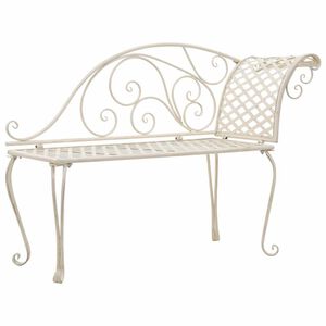 vidaXL Chaise longue de jardin 128 cm M&eacute;tal Antique Blanc