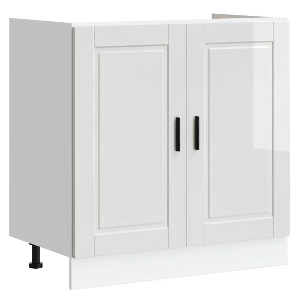 vidaXL Meuble sous évier avec stockage Porto Blanc 80 x 46 x 81,5 cm