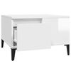 vidaXL Table basse blanc brillant 55x55x36,5 cm bois d'ing&eacute;nierie