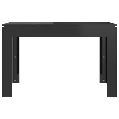 vidaXL Table de salle à manger Noir brillant 120x60x76 cm Aggloméré