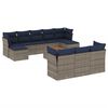 vidaXL Ensemble de canap&eacute; de jardin 11 pcs avec coussins gris r&eacute;sine tress&eacute;e