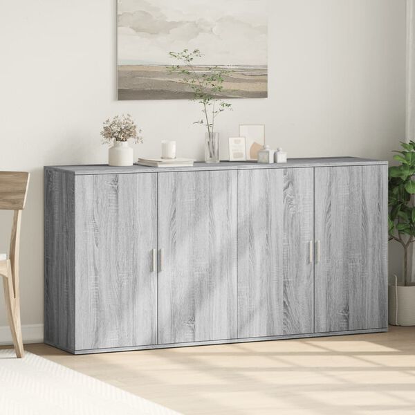 vidaXL Buffets 2 pcs sonoma gris 79x38x80 cm bois d'ingénierie