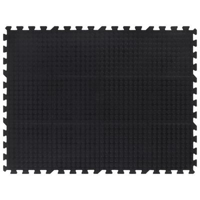 vidaXL Carreau de sol en caoutchouc noir 12 mm 90x120 cm