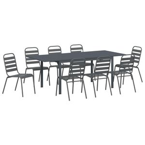 vidaXL Ensemble de salle &agrave; manger pour jardin 9 pcs Anthracite