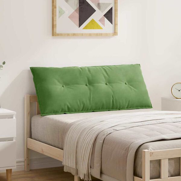 vidaXL Coussin de Dos Vert clair 120 x 50 cm Tissu en velours c&ocirc;tel&eacute;