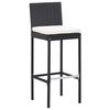 vidaXL Ensemble de bar 5 pcs Résine tressée et bois d'acacia Noir