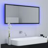 vidaXL Miroir LED salle de bain Noir brillant 100x8,5x37 cm Acrylique