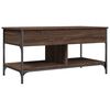 vidaXL Table basse ch&ecirc;ne marron 100x50x50cm bois d'ing&eacute;nierie et m&eacute;tal