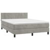 vidaXL Sommier &agrave; lattes de lit et matelas Gris clair 140x190cm Velours