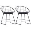 vidaXL Chaises &agrave; manger Si&egrave;ge en similicuir lot de 2 noir acier