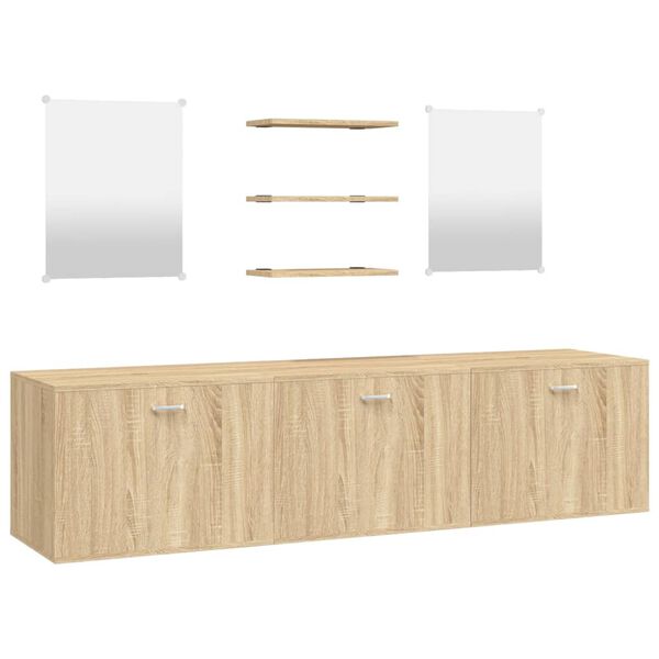 vidaXL Ensemble de meubles salle de bain 6 pcs ch&ecirc;ne bois d'ing&eacute;nierie