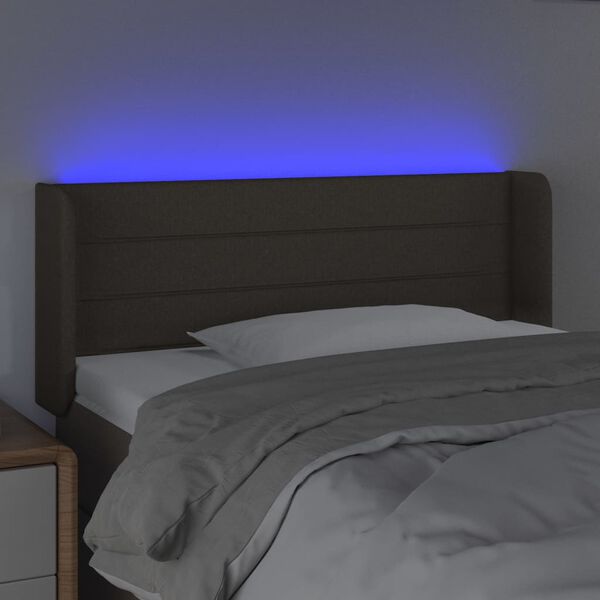 vidaXL T&ecirc;te de lit &agrave; LED Taupe 83x16x78/88 cm Tissu