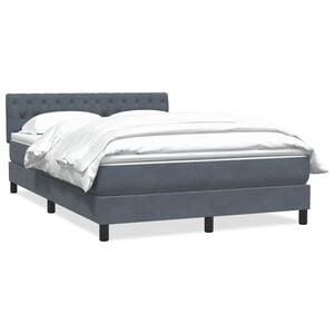 vidaXL Sommier &agrave; lattes de lit et matelas gris fonc&eacute; 160x210cm velours
