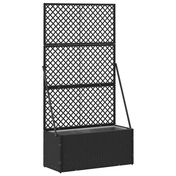 vidaXL Cache-pot de jardin Noir 70 x 30 x 135 cm M&eacute;tal