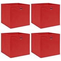 vidaXL Boîtes de rangement 4 pcs Rouge 32x32x32 cm Tissu