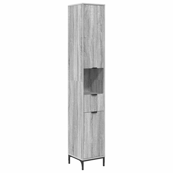 vidaXL Cabinet de salle de bain Gris Sonoma 31,5 x 33 x 190 cm