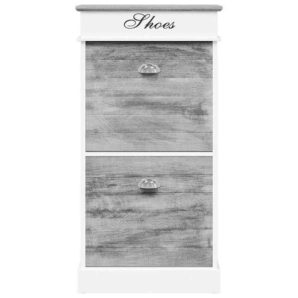 vidaXL Armoire &agrave; chaussures Gris 50 x 28 x 98 cm Bois de Paulownia