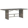 vidaXL Table de jardin dessus en verre gris 190x80x74cm r&eacute;sine tress&eacute;e