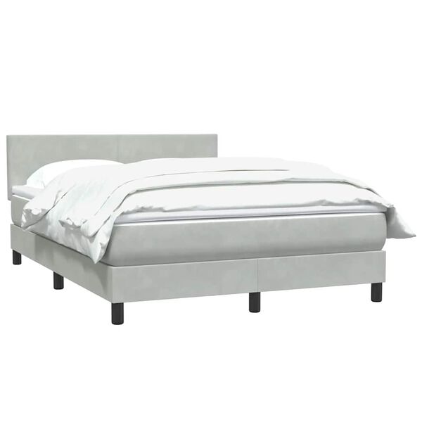 vidaXL Sommier &agrave; lattes de lit et matelas gris clair 160x210cm velours