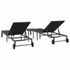 vidaXL Transat avec coussin 2-personne 3 pcs Noir polyrotin