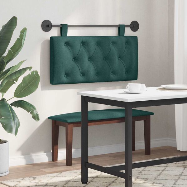 vidaXL T&ecirc;te de lit suspendue Vert fonc&eacute; 100 x 55 x 7 cm tissu