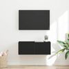 vidaXL Meuble TV mural Noir 78,5 x 31 x 29,5 cm Bois d'ing&eacute;nierie