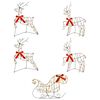 vidaXL Renne de No&euml;l avec tra&icirc;neau 5 pc 230 LED Blanc chaud