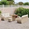 vidaXL Ensemble de canap&eacute; de jardin 9 pcs Beige et cr&egrave;me polyrotin