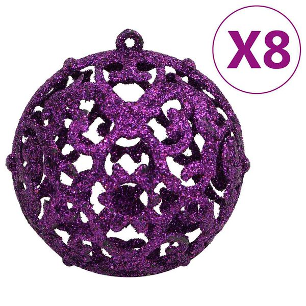 vidaXL Ensemble de boules de No&euml;l 111 pi&egrave;ces violet polystyr&egrave;ne