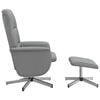 vidaXL Fauteuil inclinable de massage et repose-pied gris clair tissu