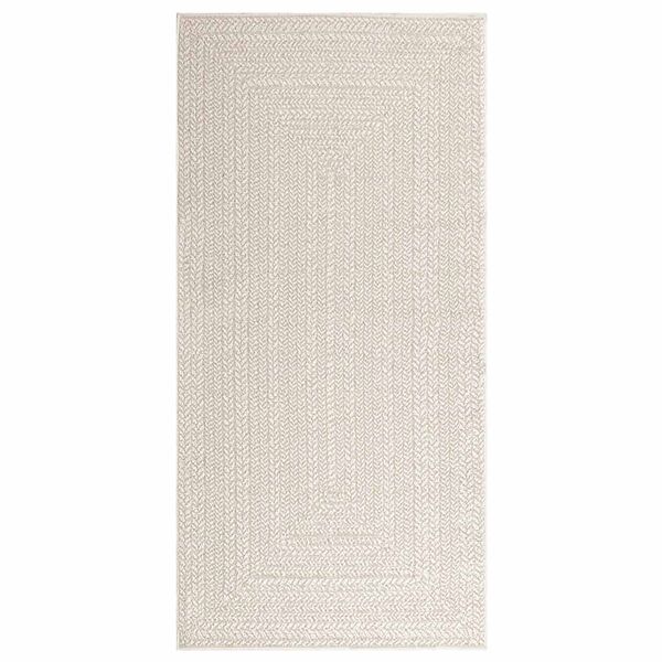 vidaXL Tapis ZIZUR cr&egrave;me 100x200 cm aspect de jute int&eacute;rieur ext&eacute;rieur