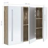 vidaXL Armoire de salle de bain à miroir LED 89x14x62cm blanc et chêne