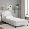 vidaXL Lit Viana avec matelas blanc 90x200 cm similicuir