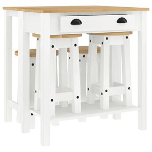 vidaXL Ensemble de bar 5 pcs Blanc Bois de pin massif
