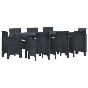 vidaXL Ensemble de salle &agrave; manger pour jardin 9 pcs Anthracite