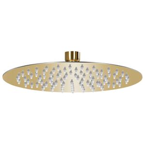 vidaXL Pomme de douche pluie Acier inoxydable 20 cm Ronde Dor&eacute;