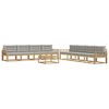 vidaXL Ensemble de canap&eacute;s d'ext&eacute;rieur 9 pc Blanc et gris clair