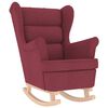 vidaXL Chaise &agrave; bascule avec repose-pied Rouge bordeaux Tissu