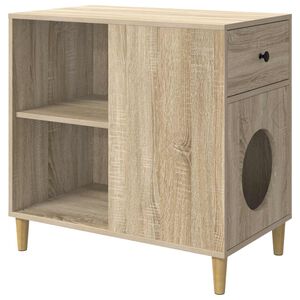 vidaXL Maison pour chat Sonoma 72 x 42.5 x 70 cm Bois d'ing&eacute;nierie