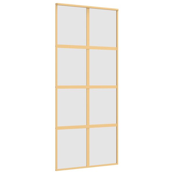 vidaXL Porte coulissante dor&eacute; 90x205 cm verre ESG d&eacute;poli et aluminium