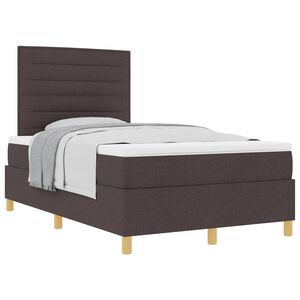 vidaXL Lit &agrave; ressorts avec matelas Marron fonc&eacute; 120 x 190 cm tissu