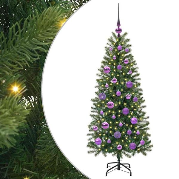 vidaXL Sapin de Noël artificiel avec 150 LED Vert 120 cm PE et PVC