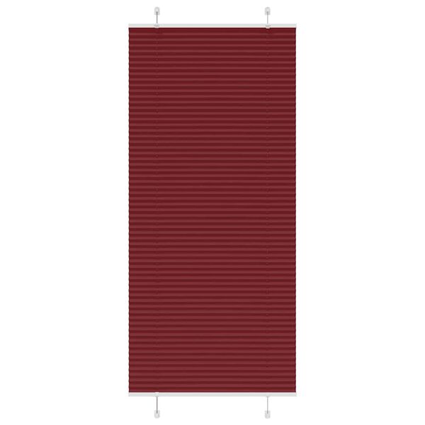 vidaXL Store pliss&eacute; rouge bordeaux 95x200 cm largeur du tissu 94,4 cm