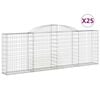 vidaXL Paniers &agrave; gabions arqu&eacute;s 25 pcs 300x30x100/120 cm fer galvanis&eacute;