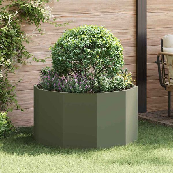 vidaXL Jardini&egrave;re Vert olive 90 x 90 x 50 cm Acier