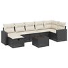 vidaXL Salon de jardin 8 pcs avec coussins noir r&eacute;sine tress&eacute;e
