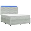 vidaXL Lit boxspring LED avec matelas Gris clair 200 x 200 cm Velours