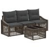 vidaXL Ensemble de canap&eacute; de jardin 4 pcs Gris polyrotin