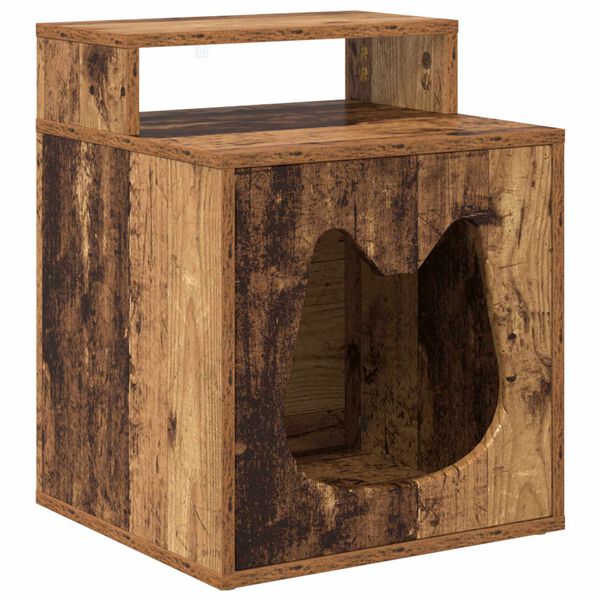 vidaXL Maison pour chat Bois ancien 42,5 x 40 x 53,5 cm